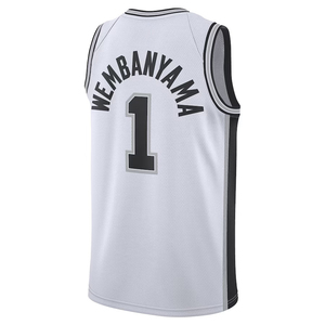 Pria # 1 Jersey Basket Wembanyama San Antonio Custom, Baju Basket Jahit Bordir, Seragam Remaja, Pakaian Olahraga dengan Logo - Product Image 4