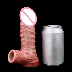 Anneau pénien en silicone FAAK avec gland et veines réalistes, manchon d'extension pour pénis, retardateur d'éjaculation, vente en gros OEM ODM, jouets sexuels pour hommes - Product Image 5