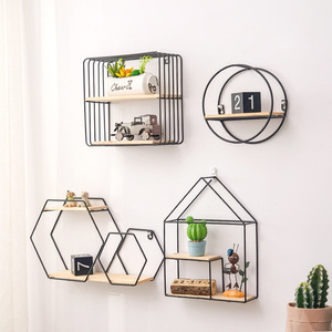 X106 nouveau Style de fer décoration murale mode présentoir chambre à coucher maison mur panier suspendu <span class=keywords><strong>cuisine</strong></span> sans poinçon <span class=keywords><strong>rangement</strong></span> - Product Image 1