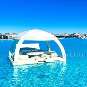 Tente de loisirs gonflable multifonctionnelle avec table de bar Pare-soleil Plate-forme flottante Lit flottant pour piscine Yacht Matching - Product Image 3