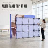 Kit de stand d'exposition pliable multi-panneaux, sans outils, montable en 3 minutes, avec toile personnalisée imprimée pour salon professionnel