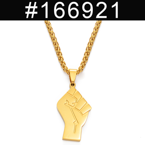 Collana con Pugno in Acciaio Inossidabile Black Lives Matter, Colore Argento/Oro, per Donne/Uomini, per Matrimoni e Feste # 166921 - Product Image 1