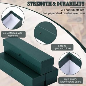 Boîte de rangement de luxe rectangulaire vert foncé étanche haut de gamme pour collection de pièces de monnaie, rangement de stylos et emballage cadeau - Product Image 4
