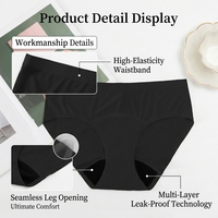 Cómodas Bragas Menstruales de Seda de Hielo Transpirables y Sin Costuras, de 4 Capas, Absorbentes, a Prueba de Fugas, Talla Grande 4XL, para Mujer