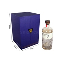 Caja de Regalo de Whisky de Lujo Personalizada con Doble Puerta, Panel Trasero Dorado con Grabado Ecológico, Caja Rígida de Cartón para Licores y Bebidas Premium