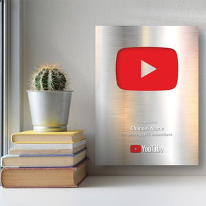 Vendita calda trofeo gioco personalizzato pulsante di metallo targa premio <span class=keywords><strong>youtube</strong></span> targa - Product Image 5