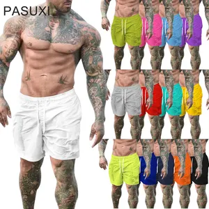 PASUXI Custom קיץ Mens ריצה ספורט נושמת Loose כושר כושר מכנסיים בתוספת גודל חוף מכנסיים קצרים