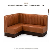 Ensemble de banquettes de restaurant en forme de L moderne avec table en bois et sièges rembourrés 4 places pour hôtels et restaurants