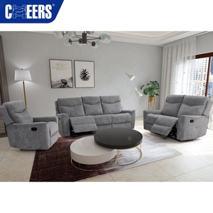 Canapé inclinable en tissu MANWAH CHEERS pour salon, ensemble de canapé 3 places avec table pliable et porte-gobelets - Product Image 3