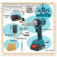 Perceuse à rivets électrique sans fil industrielle 21V, sans balais, 2,4-5,0 mm, pour projets de bricolage, personnalisable OEM
