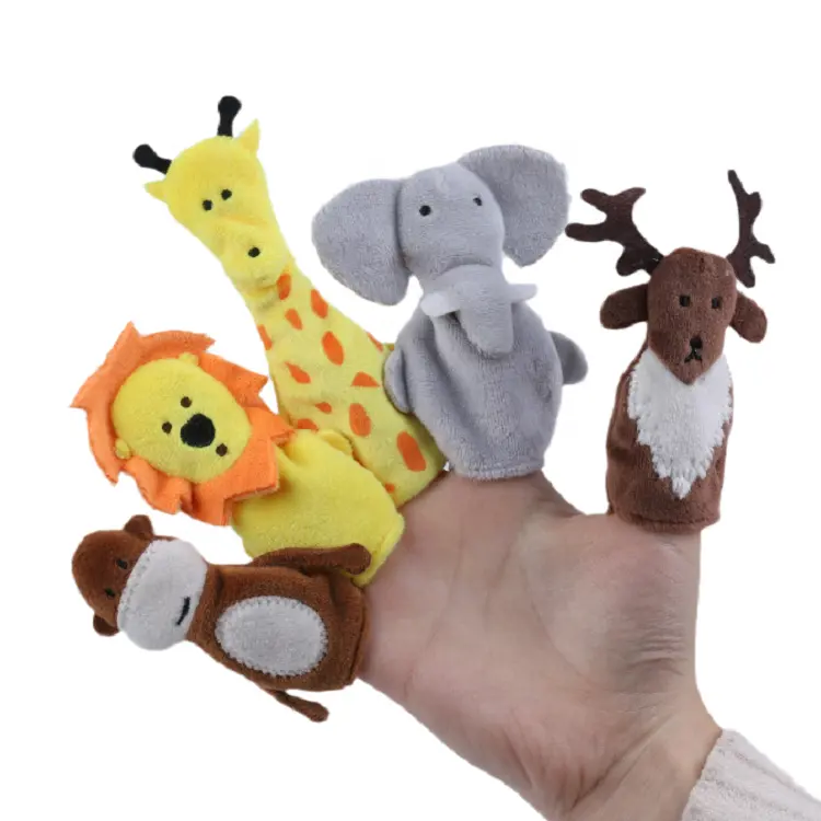 Promotion baby & toddler toys Animals set 5 pcs for kids Educational Plush Toys Finger Puppet
