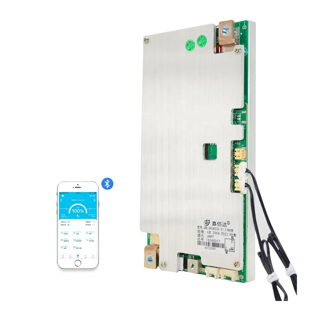 Carte de protection de batterie au lithium JBD 3S 4S 12V SP04S034 LFP NMC Smart BMS 100A 120A 150A 200A UART série de chauffage Connect