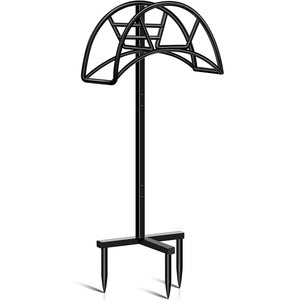 Garden Hose Bracket Floor Mount Black Powder Coated Standing <b>Rack</b> For Garden And Horticulture Use - Product Image 1