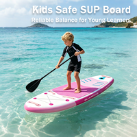 SUP gonflable rose pour enfants 228x76x15cm, planche à pagaie junior durable en Drop Stitch 6 pouces, vente en gros, usine OEM, CE & BSCI