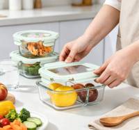 Boîte à lunch en verre borosilicate avec compartiments séparés, résistante aux fuites, compatible micro-ondes, idéale pour la préparation des repas et la rentrée scolaire - Offre Spéciale
