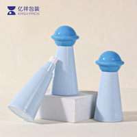 Flacons cosmétiques en plastique au design unique et personnalisé, flacons de lotion mignons, contenants pour sérum pour le visage, avec bouchon planète pour l'emballage