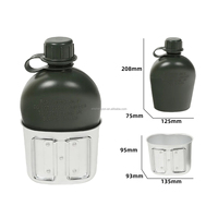 Ensemble de bouteilles d'eau pliables écologiques de 1 L pour le camping en plein air et la cuisine de survie
