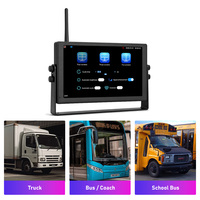 Cámara de Tablero Inalámbrica Inteligente de 7 Pulgadas para Camiones, 1080P, Visión Nocturna, Advertencia de Punto Ciego BSD, Cámara Trasera Inalámbrica para Camiones, Autobuses y Autocares