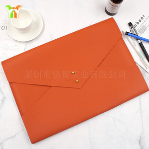 Bolsa para documentos de reuniones A4, maletín estilo coreano, bolsa de almacenamiento para tabletas de cuero PU, bolsa tipo sobre, cartera. - Product Image 2