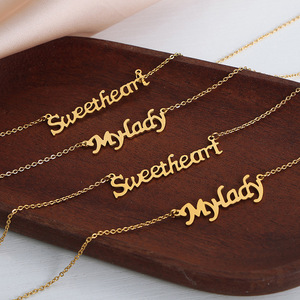 Collar de Acero Inoxidable Personalizado con Letra, Regalo Único y Popular, para <span class=keywords><strong>Mi</strong></span> Dama, Bebé, <span class=keywords><strong>Novia</strong></span>, Sueños, Seres Queridos - Product Image 2