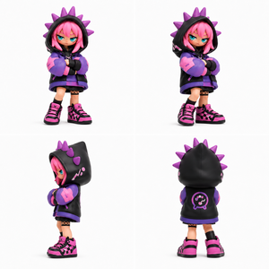 Figurine de style Bad Girl, qualité supérieure, forme personnalisée, mascotte E-Girl rose, figurine en PVC, statue d'art pop culturel - Product Image 2
