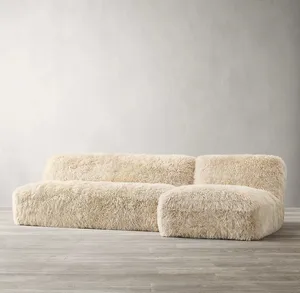 Высококачественная мебель для дома, роскошный L-образный диван, секционный Yeti, диваны из искусственной овечьей шерсти для гостиной