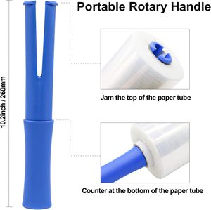 Industrial Clear Stretch Film 5"×1000ft, 2 Pack Hand Stretch <b>Wrap</b> with Handle, Heavy Duty <b>Plastic</b> <b>Wrap</b> for Moving and Packaging - Product Image 2