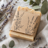 Manchon en papier kraft imprimé sur mesure pour savon, motif botanique, emballage écologique fait main pour marque naturelle, vente en gros