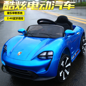 รถยนต์ปอร์เช่ไฟฟ้าสำหรับเด็ก 12V สีฟ้า ของเล่นพลาสติกพร้อมรีโมทคอนโทรล สำหรับเด็กผู้ชาย อายุ 2 ถึง 4 ปี - Product Image 3