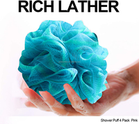 Boule de bain personnalisée avec logo, exfoliante, loofahs de douche, boule en maille, puff de bain, puff de douche pour hommes et femmes