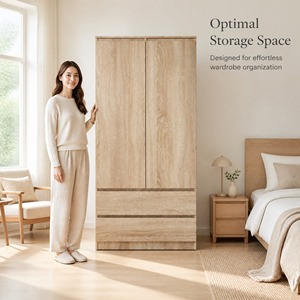 Lemari Pakaian Bayi Kayu Nordik Modern dengan Meja Rias Set Perabot Kamar Tidur Anak Lemari Penyimpanan Ruang Kecil Pengatur Pakaian - Product Image 2
