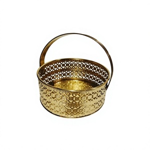 Round Gift <b>Hamper</b> Luxury <b>Basket</b> & Bin With Handle Wedding Diwali Housewarming Events Return Gifting Customizable <b>Basket</b> & Tray - Product Image 1