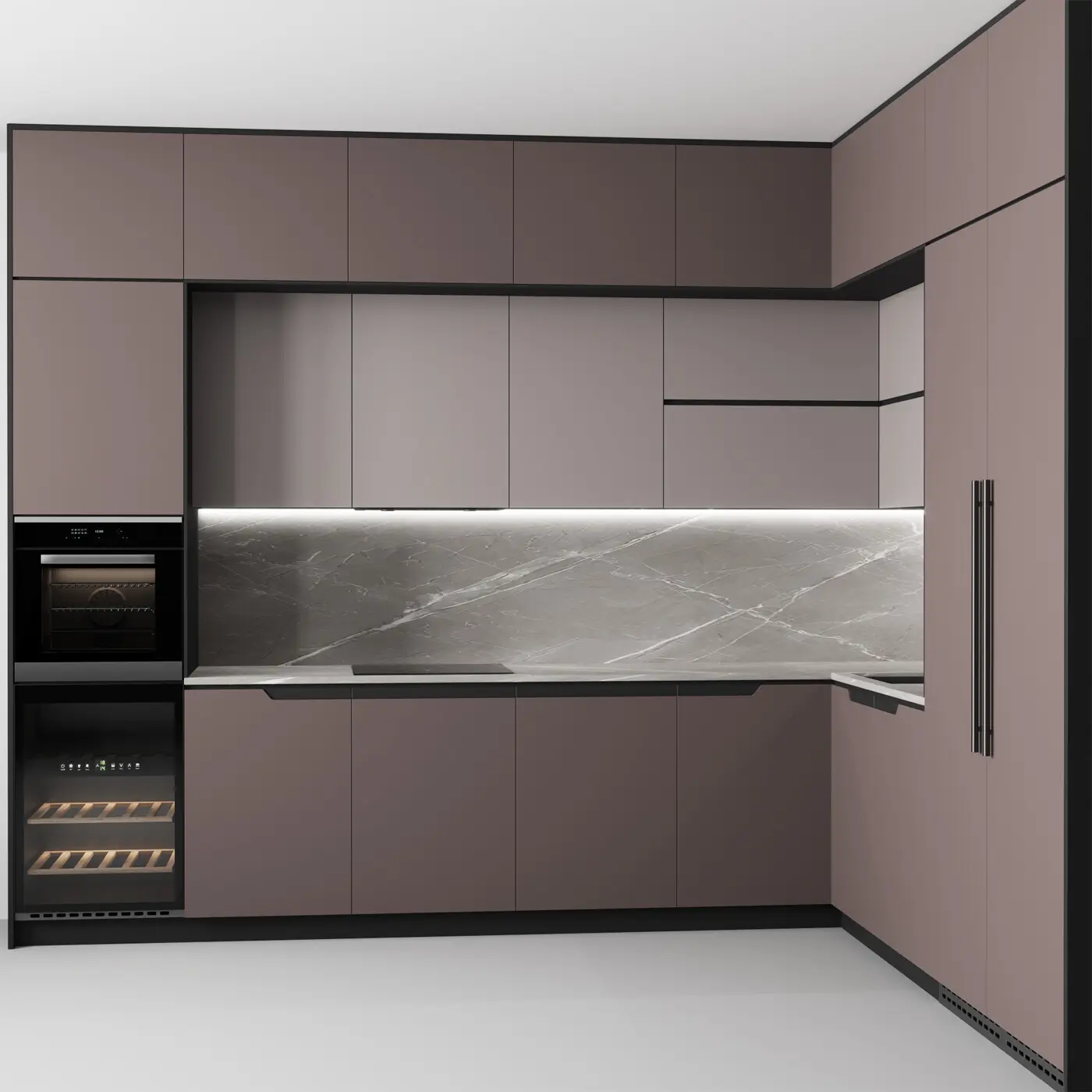 KEJIA Design moderno personalizzato Set di mobili da cucina moderni modulari laccati a forma di L armadi da cucina