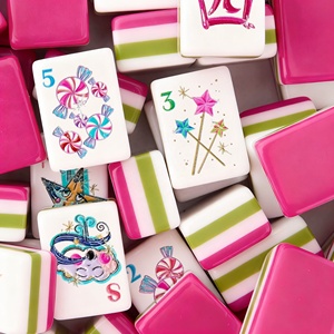 Stock 4 Layers Acrylic American <b>Mahjong</b> Tiles 160 Pcs Blue Green Pink Pearl Emerald Color <b>Mahjong</b> <b>Set</b> - Product Image 5