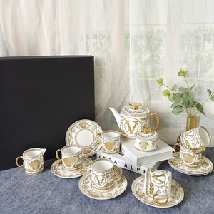 Luxueux nordique luxe salle à manger porcelaine ensemble de dîner 15 pièces tasse à café et soucoupe ensemble pour café - Product Image 1