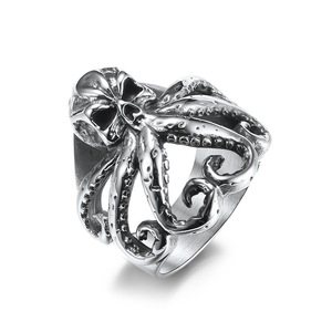 Men's Octopus <b>Titanium</b> Steel <b>Ring</b> Animal Shape Punk Style Jewelry Gift - Product Image 5
