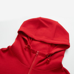 Hooded Zip-Up Sweatshirt 380g Cotton Solid Color Daily Wear Men Women Unisex Style - Product Image 2