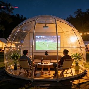 Dôme géodésique extérieur de 4m et 5m de diamètre, serre, tente de glamping, tente d'événements, tente dôme en PC haute transparence - Product Image 5