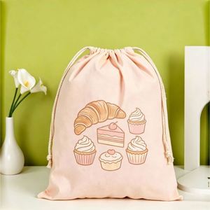 Sac fourre-tout en toile naturelle non blanchie, pliable, avec fermeture à cordon, portable, grande capacité, personnalisable pour promotion de marque DIY et événements. - Product Image 2