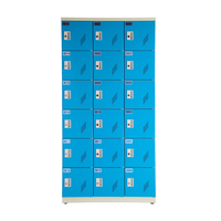 Armadietto Metallico SoungPieng Easy Clean a 18 Ante, 6 Ripiani, Chiusura Automatica, Sicurezza Multi-Lock, Armadio Modulare in Acciaio