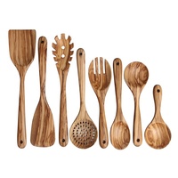 Ensemble d'Ustensiles de Cuisine de Luxe Intelligents 8 Pièces en Bois d'Olivier pour la Cuisson