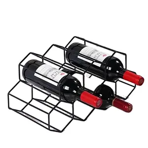 Soporte para vino pequeño de panal independiente para encimera, estante de vino de Metal para barra de cocina casera