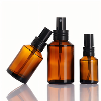 Flacon pulvérisateur en verre ambré de 30 ml/60 ml/100 ml avec couvercle noir pour eau d'essence, tonique, sérum de soin de la peau, échantillon cosmétique, recharge et stockage