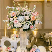 Centerpiece Pernikahan MoKtong Romantis Sutra 80cm Dendrobium Bola Bunga Ungu dengan Rel Tangga
