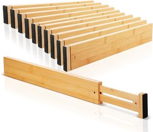 Nuovo Modello di Set di 4 Cestini Portaoggetti in Bambù, <span class=keywords><strong>Divisori</strong></span> Espandibili e Regolabili <span class=keywords><strong>per</strong></span> Cassetti, Salvaspazio <span class=keywords><strong>per</strong></span> <span class=keywords><strong>Cucina</strong></span>, Camera da Letto, Bagno, Comò - Product Image 2