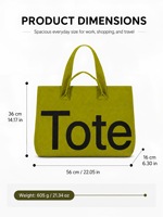 Grand sac fourre-tout ouvert en tricot à imprimé lettres grande capacité pour femme – Sac à main décontracté et polyvalent, idéal pour les trajets quotidiens, le shopping et la plage