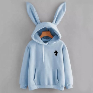 <span class=keywords><strong>Felpa</strong></span> con Cappuccio e Orecchie di Coniglio per Donne, Personalizzabile con Ricamo, Casual con Tasca a Marsupio - Product Image 4