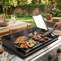 Plaque de cuisson perforée antiadhésive à fentes pour barbecue, idéale pour légumes, crevettes, poisson, viande, pour grillades extérieures au charbon ou au gaz, camping
