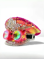 Chapeaux de Capitaine Steampunk Arc-en-ciel à Paillettes pour Festival Burning Man, Vente en Gros, MOQ 3