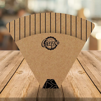 Boîte à crêpes gaufrées personnalisées avec logo imprimé, support en papier, cône, conteneur, emballage pour churros, boîtes en papier kraft recyclables